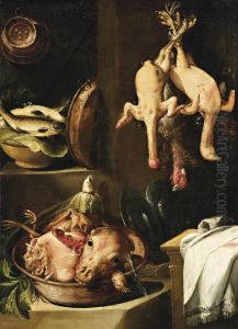 Natura Morta Con Pollame by Bartolomeo Arbotori