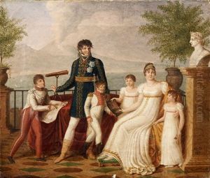 Portrait De Joachim Murat Et De Sa Famille A Naples by Guillaume Descamps
