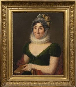 Portrait De Femme A La Robe Verte by Guillaume Descamps