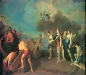Allegorie De La Decouverte De L'amerique by Jean-Baptiste Descamps