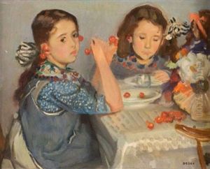 Jeunes Filles Aux Cerises by Auguste Theodore Desch