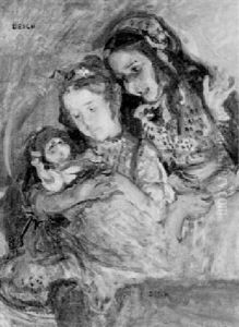 Petites Filles A La Poupee by Auguste Theodore Desch