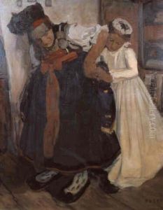 Depart Pour La Messe by Auguste Theodore Desch