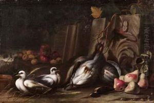Mele, Uva, Fichi, Pere, Prugne E Grande Melone by Bartolomeo Arbotori