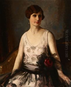 Portrait Of A Seated Woman In A Party Dress