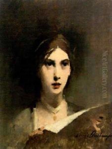 Junge Frau Mit Brief by Louis Henri Deschamps