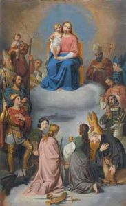 Thronende Madonna Umringt Von Den 14 Nothelfern by Melchior Paul Von Deschwanden