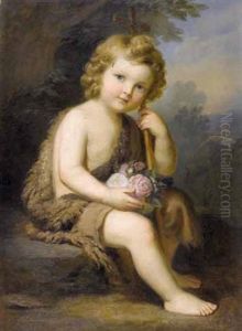 Ein Paar Kinderbildnisse (pair) by Melchior Paul Von Deschwanden