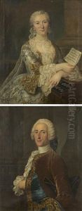 Portrait De Michel-gabriel De Chanu (+ Portrait De Catherine Fouques Dasnie; Pair) by Michel Hubert Descours
