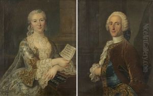 Portrait De Michel-gabriel De Chanu (+ Portrait De Catherine Fouques Dasnie; Pair) by Michel Hubert Descours