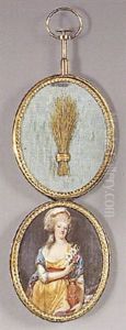 La Reine Marie-antoinette Tenant Un Vase De Fleurs by Charles-Henri Desfossez