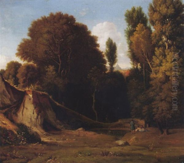 Idyllische Landschaft Mit Lagernden Figuren - view 1