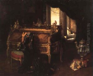 Le Bureau De Louis Xv Par Les Ebenistes Oeben Et Riesener by Blaise Alexandre Desgoffe