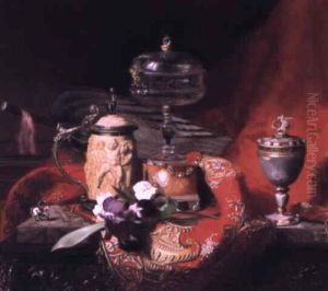 Still Life With Objects Of Vertu And Iris by Blaise Alexandre Desgoffe