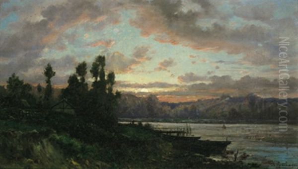 Flusslandschaft Im Abendrot - view 1