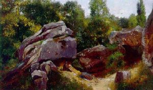 Sommerlandschaft Mit Grosen Findlingen Und Figurenstaffage Sommerlandschaft Mit Grosen Findlingen Und Figurenstaffage