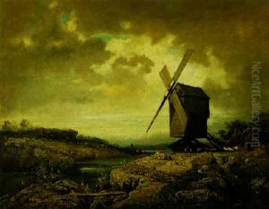 The Windmill by Charles Felix Edouard Deshayes