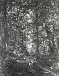 Wooded Landscape With Children Beside A Stream by Charles Felix Edouard Deshayes