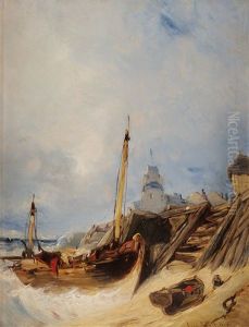 Bateaux Echoues by Eugene F. A. Deshayes