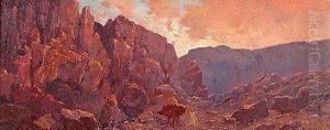 La Caravane Au Soleil Couchant