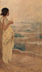 Fileuse A Bou-saada by Eugene F. A. Deshayes