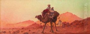 Depart De La Caravane by Eugene F. A. Deshayes