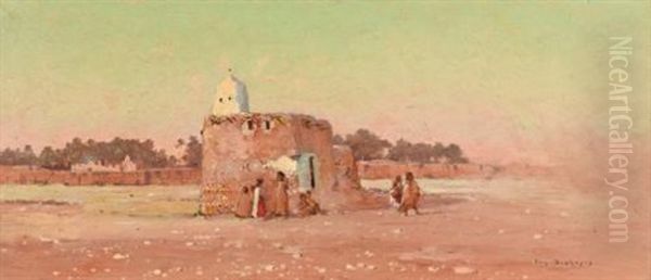 Femme Et Enfants Pres D'un Marabout - view 1