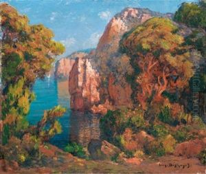 Falaises Et Arbres by Eugene F. A. Deshayes