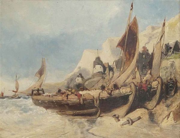 Fishing Vessels On The Shore, Brittany - view 1