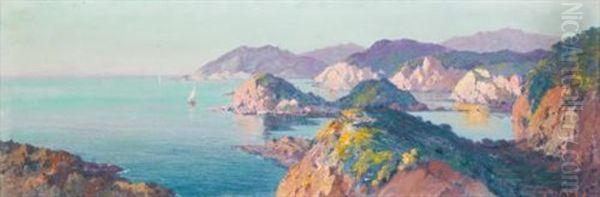 Voiliers Pres D'une Cote Rocheuse - view 1