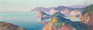 Voiliers Pres D'une Cote Rocheuse Voiliers Pres D'une Cote Rocheuse