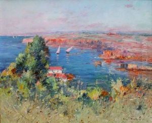 Bord De Mer Mediterraneen by Eugene F. A. Deshayes