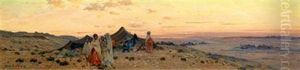 Campement De Nomades by Eugene F. A. Deshayes