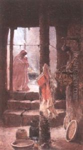 Scene Familiale by Eugene F. A. Deshayes