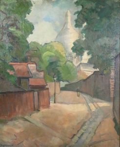 Street To Montmartre by Eugene Deshayes