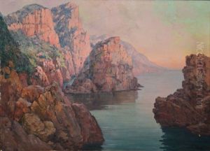 Les Falaises De Gibraltar by Eugene Deshayes