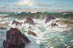 Sidi Ferruch, Vagues Sur Les Rochers by Eugene Deshayes