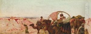 Famille Dans Une Caravane by Eugene Deshayes