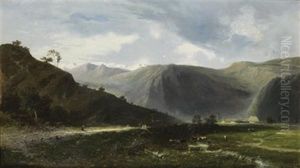 Paysage (vallee De La Maurienne?) by Eugene Deshayes