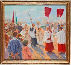Procesion En La Playa by Fondevila Arcadi Mas I