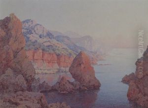 Bord De Mer En Mediterrannee by Eugene Deshayes