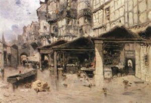 Au Marche De Strasbourg by Eugene Deshayes