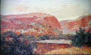 Village Et Casbah Dans Le Sud Marocain by Eugene Deshayes