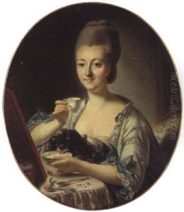Portrait De La Marquise De La Poupleniere by Francois Bruno Deshays de Colleville