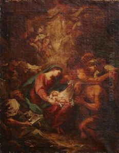 Adoration Des Bergers by Jean Baptiste Henri Deshays