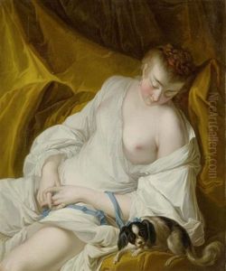 Schlafende Frau Mit Einem Hund