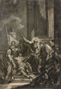 Saint Pierre Guerissant Le Paralytique, Grisaille