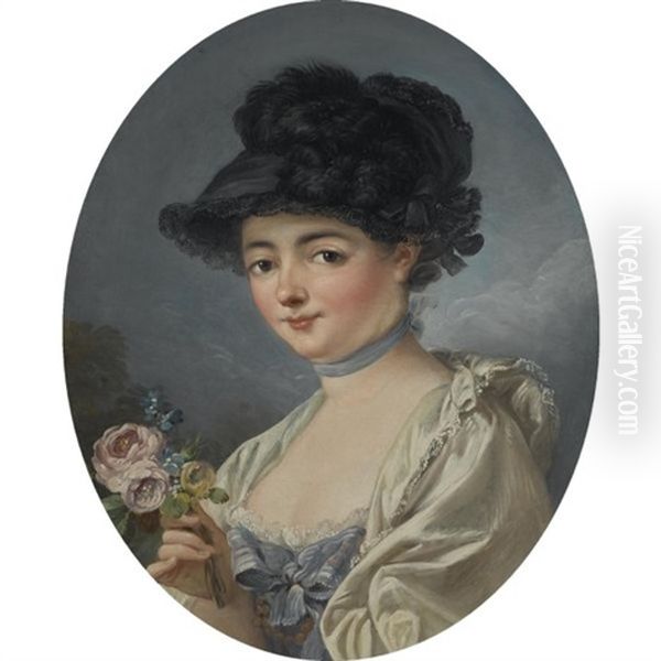 Portrait Of A Woman With A Flower - view 1