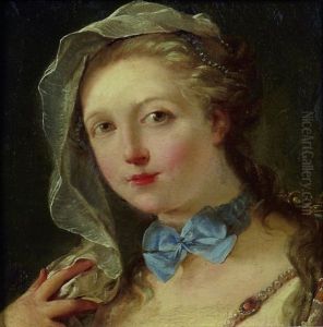 Jeune Fille En Buste Portant Un Voile by Jean Baptiste Henri Deshays