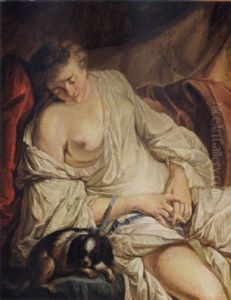 A Half-naked Lady Reclining Together With A Dog (la Fidele Surveillante)